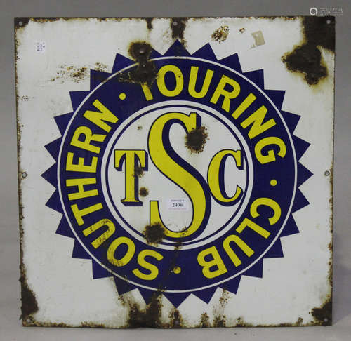 A 'Southern Touring Club' enamelled advertising sign, 53cm x 53cm.Buyer’s Premium 29.4% (including