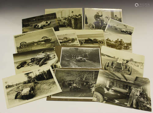 A large collection of approximately 800 black and white motor sport and motor rally related