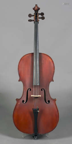 A cello, bearing interior label marked 'H. Emile Blondelet... Luthier à Paris... Année 1924', also