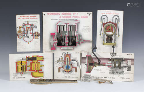 A group of early 20th century working models of car parts, produced by 'The Car Illustrated Ltd' and