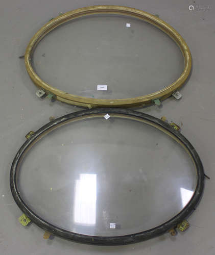 Two flying boat oval portholes with rubber edging, lengths 73cm.Buyer’s Premium 29.4% (including VAT