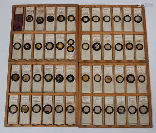 A collection of one hundred and thirty-four microscope specimen slides, late 19th century and later,