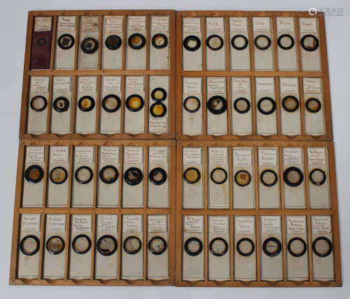 A collection of one hundred and thirty-four microscope specimen slides, late 19th century and later,