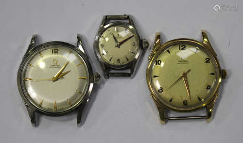 An Omega Automatic gilt metal fronted and steel backed gentleman's wristwatch, case diameter 3.
