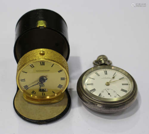 An A.W.W. Co Waltham Mass silver cased keyless wind open-faced gentleman's pocket watch, the