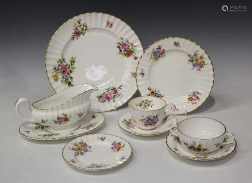 A Royal Worcester bone china 'Roanoke' pattern part service, comprising six dinner, dessert and side
