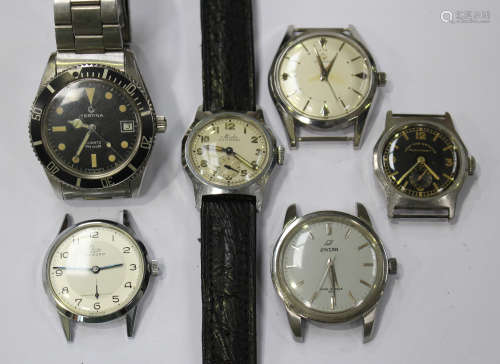 A group of six gentlemen's wristwatches, including Mido Multifort Super Automatic, West End Watch Co