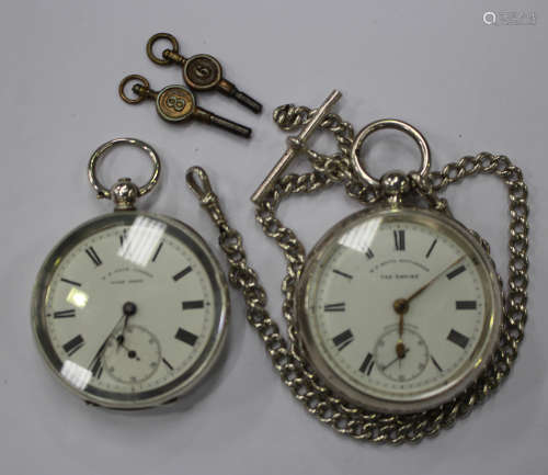 A silver cased keywind open-faced gentleman's pocket watch, the gilt movement detailed 'Reversing