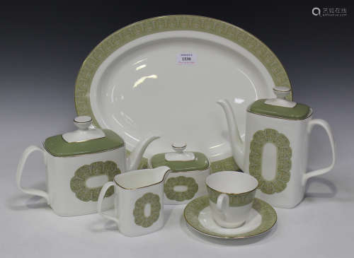 A Royal Doulton bone china 'Sonnet' pattern part service, including an oval platter, two tureens and