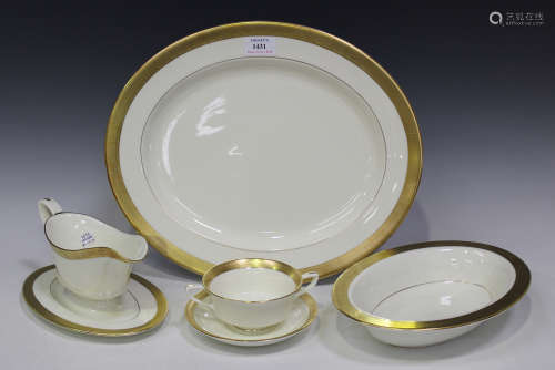 A Royal Worcester bone china 'Durham' pattern part service, comprising three graduated oval