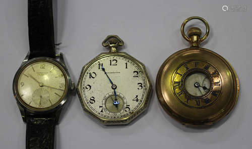 A Longines steel cased gentleman's wristwatch, the signed silvered dial with Arabic and baton hour