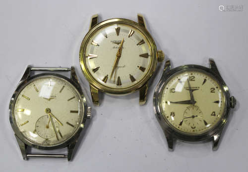 A Longines Conquest Automatic gilt metal fronted and steel backed gentleman's wristwatch, case