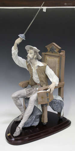 A large Lladro porcelain figure 'I am Don Quixote', designed by Salvador Furio, No. 1522, modelled