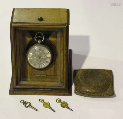 A silver cased keywind open-faced gentleman's fob watch, the gilt fusee movement with a verge