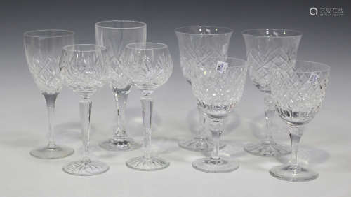 A set of six Galway Irish crystal cut hock glasses, 20th century, height 18.5cm, together with