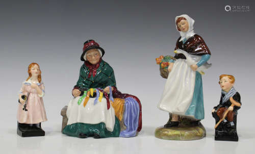 Two Royal Doulton figures, comprising Country Lass, HN1991, and Silks and Ribbons, HN2017,