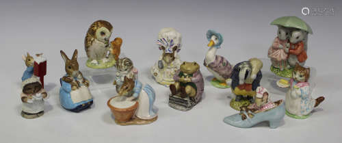 Eleven Beswick Beatrix Potter figures, comprising 'Mr Jackson', 'Miss Moppet', 'The Old Woman who