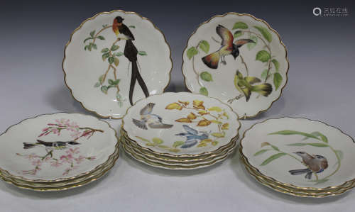 A set of twelve Royal Worcester 'The Birds of Dorothy Doughty' limited edition dessert plates,