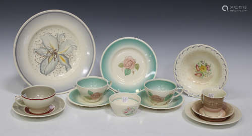A mixed group of Susie Cooper tablewares, mid-20th century, including two Patricia Rose pattern