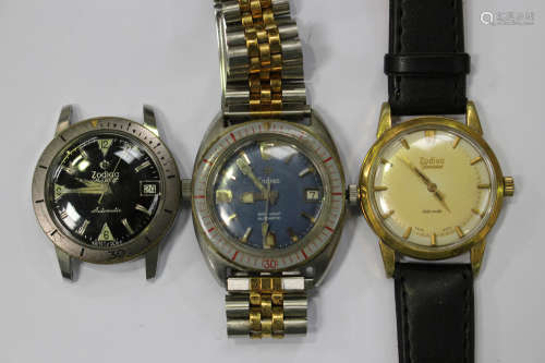 Two Zodiac Sea Wolf Automatic gentlemen's wristwatches, each case diameter 3.5cm, and a Zodiac