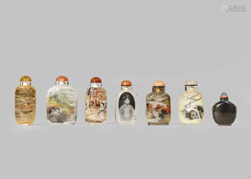 SIX CHINESE INTERIOR PAINTED SNUFF BOTTLES