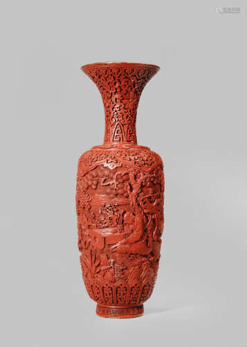 A CHINESE CINNABAR LACQUER VASE