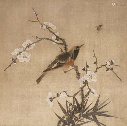 A CHINESE YUAN-STYLE PAINTING ON SILK OF A BIRD