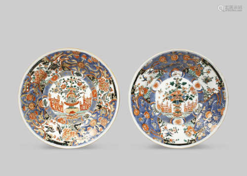 A PAIR OF CHINESE IMARI PLATES FROM THE COLLECTION OF AUGUSTUS THE STRONG