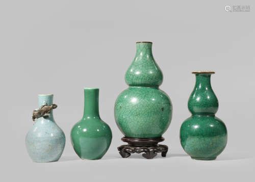 FOUR CHINESE MONOCHROME VASES