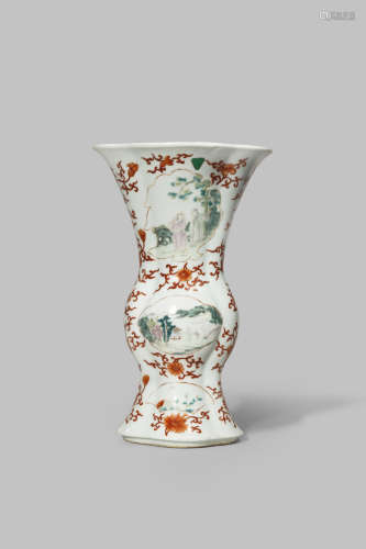 A CHINESE FAMILLE ROSE FLARED VASE