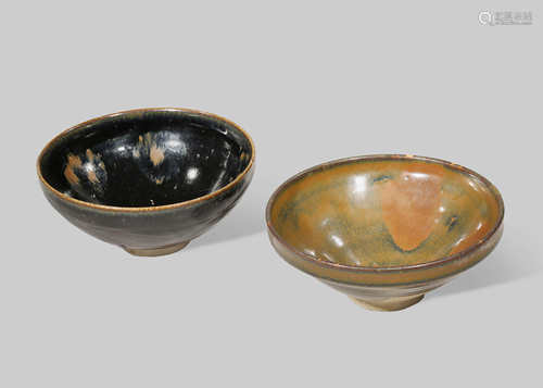 TWO CHINESE HENAN BROWN GLAZED BOWLS