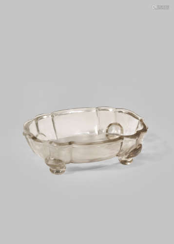 A CHINESE ROCK CRYSTAL SHALLOW BOWL