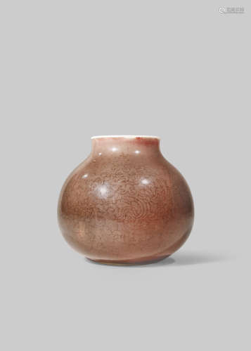 A CHINESE COPPER-RED ANHUA DECORATED VASE