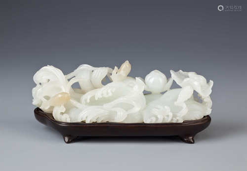 A CHINESE WHITE JADE CARVING