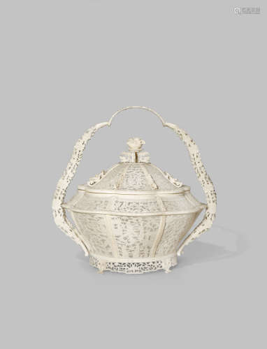 A CHINESE CANTON IVORY BASKET