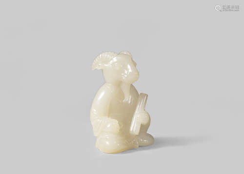 A CHINESE WHITE JADE CARVING OF A ZODIAC ANIMAL