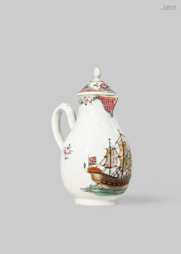 A CHINESE FAMILLE ROSE CREAM JUG AND COVER
