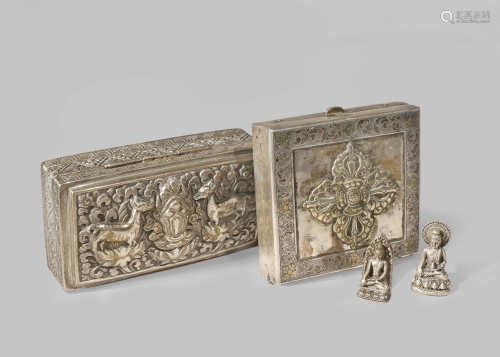 FOUR CENTRAL ASIAN METAL BUDDHIST ITEMS