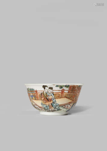 A CHINESE FAMILLE ROSE TEA BOWL