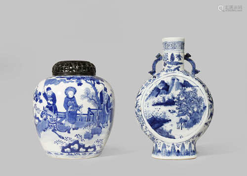 TWO CHINESE BLUE AND WHITE VASES