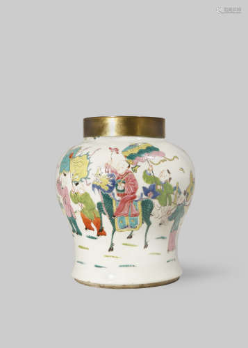 A CHINESE FAMILLE ROSE BALUSTER VASE