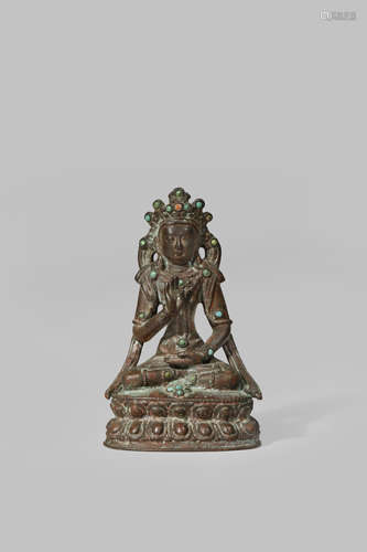 A TIBETAN BRONZE FIGURE OF GUANYIN