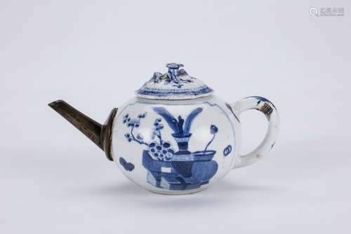 Chinese blue and white porcelain teapot.