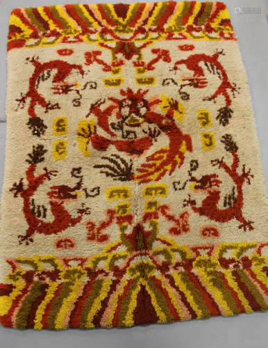 Decorative dragon area rug.