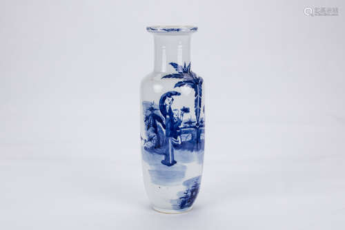 Chinese blue and white porcelain vase, Kangxi mark.