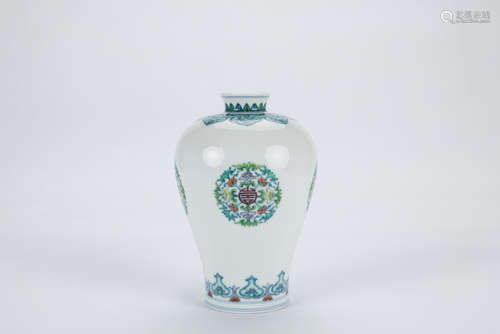 Chinese Doucai porcelain Meiping vase.