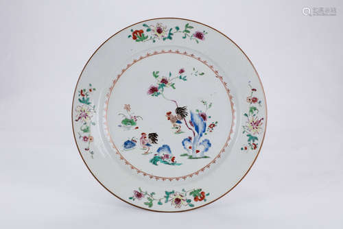 Chinese famille rose porcelain charger.