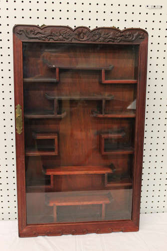 Chinese rosewood display shelf case.