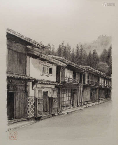 Street View, Japanese print. Artist unknown.