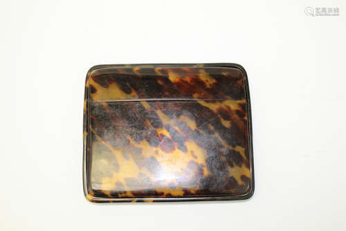 Antique Tortoise Shell Cigarettes Box.